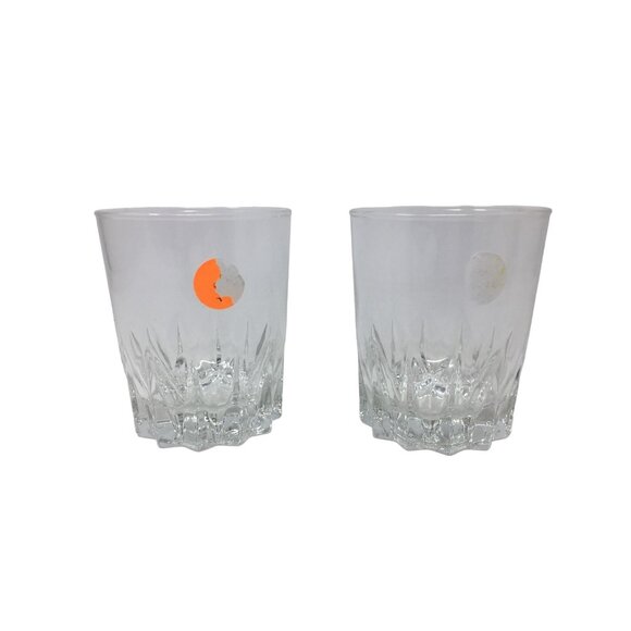 Vintage Set of 2 Clear Glass Cocktail Glasses- 3 inches tall - Picture 3 of 6